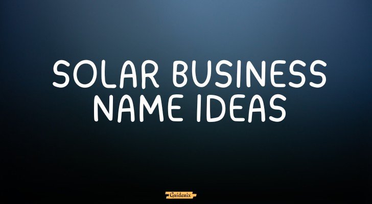 solar business name ideas